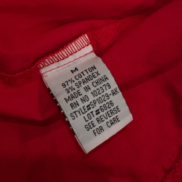 Women's Red Ruffled Button-Up Top - Picture 4 of 4